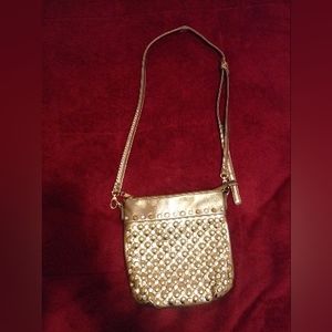Alba by Chumna Metallic Gold Colored Crossbody Bag/Small